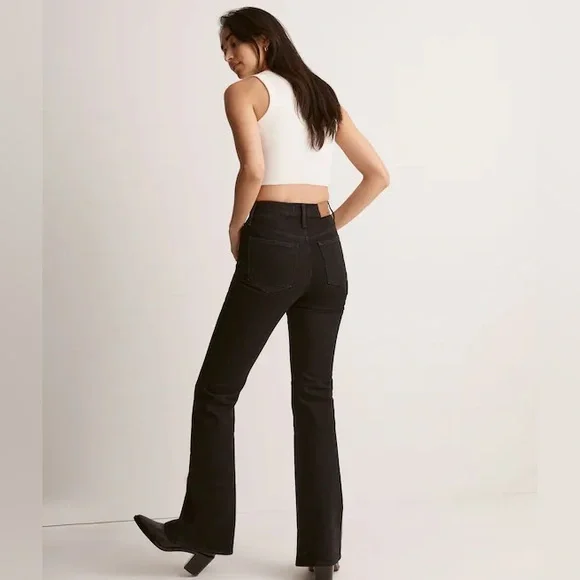 Madewell The Perfect Vintage Flare Jean Sherborn Wash High-Rise Black Denim - Picture 2 of 16